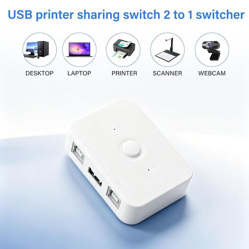 SinLoon 2 Port USB 2.0 Printer Sharing Switch - Manual & Mouse Switching in Kuwait