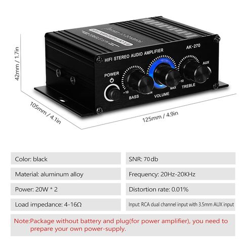 Mini Amplifier Clean Sound Powerful Portable Small Stereo Amplifier 2 Channel for Car Home 12V in Kuwait