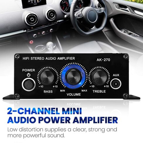 Mini Amplifier Clean Sound Powerful Portable Small Stereo Amplifier 2 Channel for Car Home 12V in Kuwait