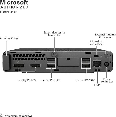 HP EliteDesk 800 G4 Mini Desktop, Core i5-8th, 8GB RAM, 256GB SSD (Renewed) in Kuwait