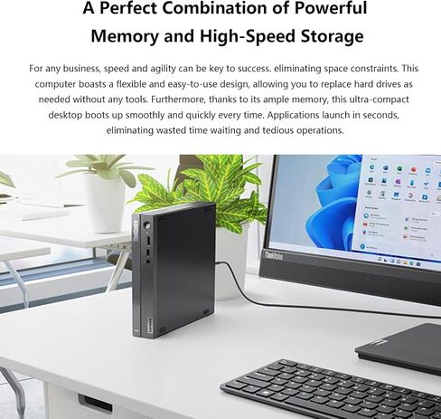 Lenovo ThinkCentre neo 50q Gen 4 Business MFF Desktop, 13th Gen Intel Core i5-13420H, 32GB RAM, 1TB PCIe SSD, Display Port, HDMI, RJ-45, Wi-Fi, Windows 11 Pro in Kuwait