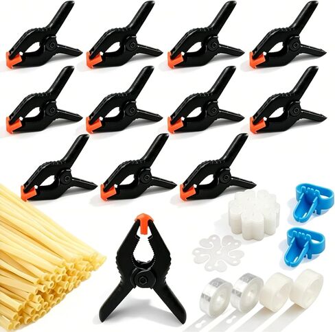 12 Pack Balloon Arch Clips 4 Inch Heavy Duty Clip - 100 Clear 260 Long Balloons - 20 Balloon Flower Clips - 2 Balloon Tie Tools - 2 Balloon Glue Point Dots Stickers, Balloon Arch Set for Wedding Party in Kuwait