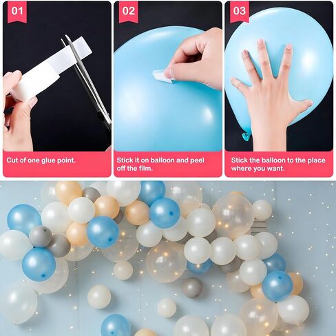 12 Pack Balloon Arch Clips 4 Inch Heavy Duty Clip - 100 Clear 260 Long Balloons - 20 Balloon Flower Clips - 2 Balloon Tie Tools - 2 Balloon Glue Point Dots Stickers, Balloon Arch Set for Wedding Party in Kuwait