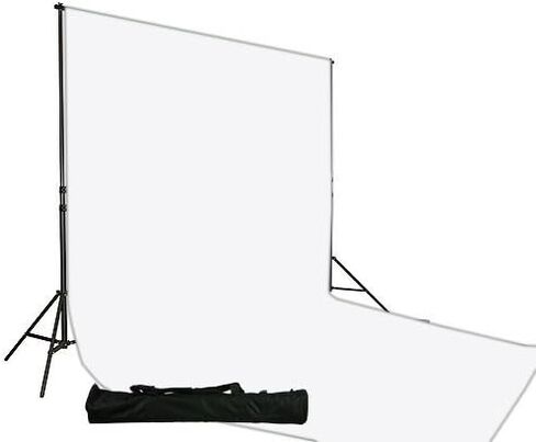 White Muslin Backdrop Support System Kit, 10 x 20 White Muslin Backdrop Background Stand Kit, Carrying case Included for Backdrop Support Stand by Fancierstudio UL30 10x20 White in Kuwait