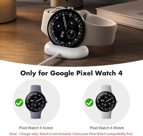 Magnetic Charger Dock for Google Pixel Watch 4, 3.3Ft Type-C Horizontal Side Charging Cable, Portable Replacement Charging Stand Cord Compatible with Pixel Watch 4 41mm/45mm, White in Saudi Arabia