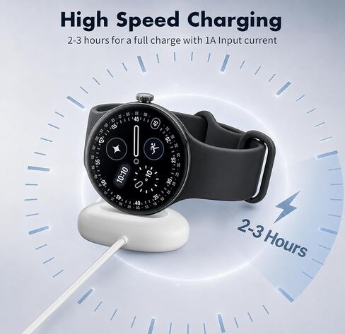 Magnetic Charger Dock for Google Pixel Watch 4, 3.3Ft Type-C Horizontal Side Charging Cable, Portable Replacement Charging Stand Cord Compatible with Pixel Watch 4 41mm/45mm, White in Saudi Arabia