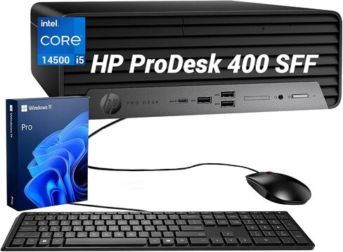 HP ProDesk SFF Desktop PC, 14th Gen Intel Core i5-14500, 8GB DDR5, 512GB SSD, Up to Three Displays Support, DisplayPort, Type-C, HDMI, Wi-Fi, Windows 11 Pro, Small Form Factor Business Computer in Kuwait