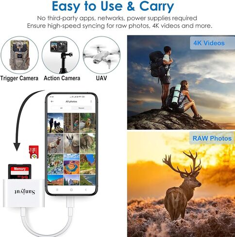 USB C to SD/MicroSD Card Reader & USB OTG Adapter for iPhone/iPad in Saudi Arabia