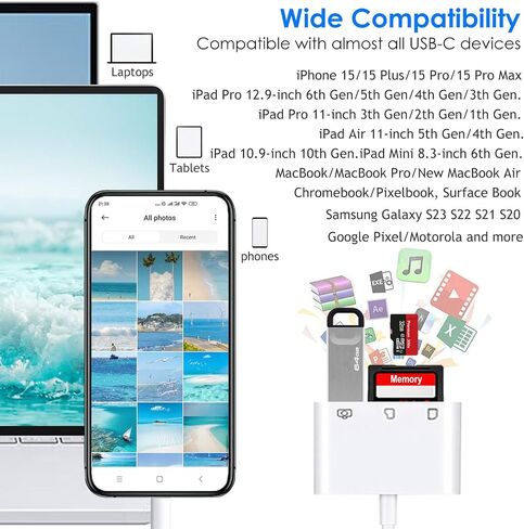 USB C to SD/MicroSD Card Reader & USB OTG Adapter for iPhone/iPad in Saudi Arabia