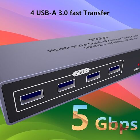 KAGO 8K DisplayPort 1.4 KVM Switch Dual Monitor for 2 PCs in Kuwait