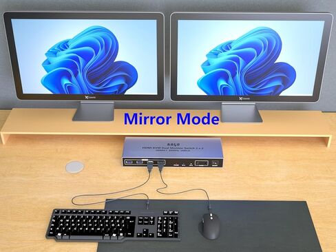KAGO 8K DisplayPort 1.4 KVM Switch Dual Monitor for 2 PCs in Kuwait
