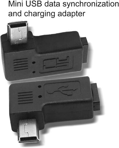 90 Degree Left Angle Mini USB 5 Pin Male to Micro USB Female Adapter, Data Sync Power Charging Connector（2 -Pack） in Saudi Arabia
