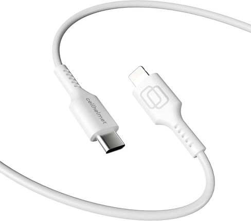 cellhelmet Lightning Charge Cable Type C for Apple - 1ft Round | As Seen on Shark Tank | in Retail Package in Kuwait