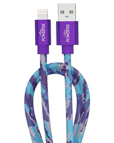 LIQUIPEL Powertek iPad & iPhone Lightning Charger Cable, Fast Charging 6ft MFI, Tie Dye Black (Purple) in Kuwait