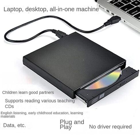 USB 2.0 External CD DVD RW Writer Burner Player with USB Data Power Cable for Laptop PC in Saudi Arabia