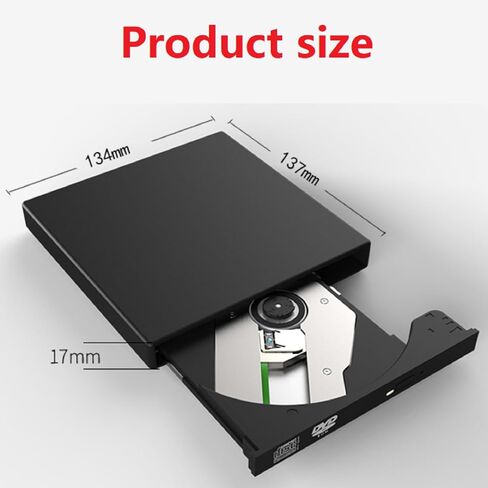 USB 2.0 External CD DVD RW Writer Burner Player with USB Data Power Cable for Laptop PC in Saudi Arabia