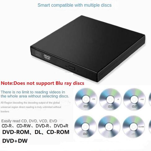 USB 2.0 External CD DVD RW Writer Burner Player with USB Data Power Cable for Laptop PC in Saudi Arabia