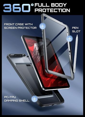 SUPCASE for iPad 10th/11th Gen A16 Case 10.9/11 inch 2022/2025, Black in Kuwait