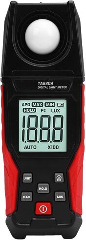Digital Illuminance Light Meter, 0.1 to 200000LX Handheld Light Brightness Measurement Tool with LCD Screen for Photography, Measure, Meter, Photometer in Kuwait