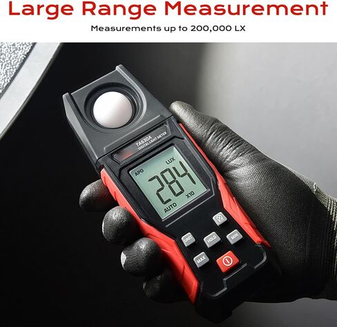 Diydeg Digital Illuminance Meter, LCD Digital Light Meter 0.1 to 200000LX Handheld Light Brightness Measurement Tool with LCD Screen for Photography in Kuwait