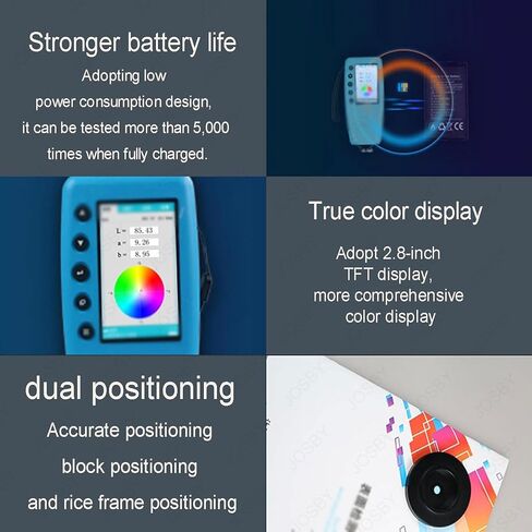 2.8-Inch Display Color Analyzer,Digital Precise Colorimeter Color Difference Meter Tester,4mm Measuring Diameter,Dual Positioning&Auto Calibration,for Color Checking in Kuwait