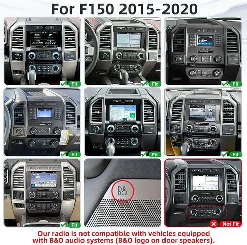 [8Core 4GB+64GB] Car Radio for Ford F150 2015-2020: 12.1'' Replacement Tesla Style Touchscreen Stereo with Wireless CarPlay Android Auto BT5.0 5G WiFi GPS Navigation DSP RDS FM AM Backup Camera in Kuwait
