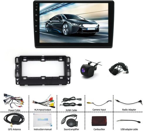 10.1'' Android 14 Car Stereo Radio for Chevrolet Malibu 2008-2012, Double Din Radio with Carplay Android Auto GPS Navi SWC Bluetooth WiFi FM RDS DSP Mirror Link Split Screen MIC Backup Camera in Kuwait