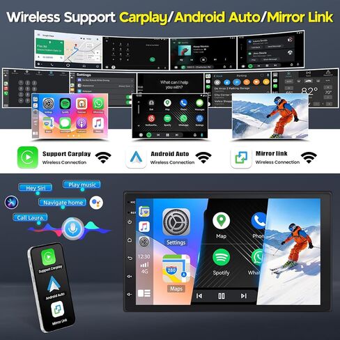 10.1'' Android 14 Car Stereo Radio for Chevrolet Malibu 2008-2012, Double Din Radio with Carplay Android Auto GPS Navi SWC Bluetooth WiFi FM RDS DSP Mirror Link Split Screen MIC Backup Camera in Kuwait