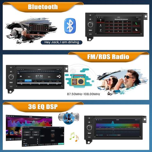 4+64G 8 Core Android 15 Car Radio Stereo for Dodge Ram 1500/2500/3500 1994-2002,Jeep Wrangler 1997-2002,Cherokee 1997-2001with Wireless Carplay,6.86" Touchscreen Car Radio with WiFi,GPS,BT,FM RDS in Kuwait