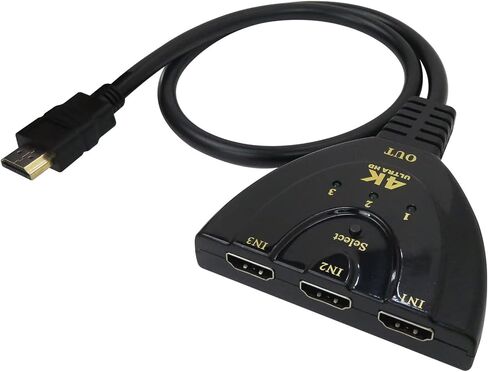 New HDMI Switch 3 in 1 Out, 4K@30Hz HDMI Splitter, 3 Port HDMI Hub Supports Full HD 4K 1080P 3D Player for MAC Notebook, for XBOX360, for PS3, for PS4, for Wii U, for Sony, PC by HaeKap in Kuwait
