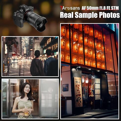 7artisans AutoFocus 50mm F1.8 Full Frame Lens,F1.8 Large Aperture,Support Automatic/Manual Aperture and Face/Eye Recognition, Compatible for Sony A7 Series A7R A75 A7SII A9 A7C A1, etc.Black in Kuwait