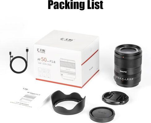 7artisans AutoFocus 50mm F1.8 Full Frame Lens,F1.8 Large Aperture,Support Automatic/Manual Aperture and Face/Eye Recognition, Compatible for Sony A7 Series A7R A75 A7SII A9 A7C A1, etc.Black in Kuwait