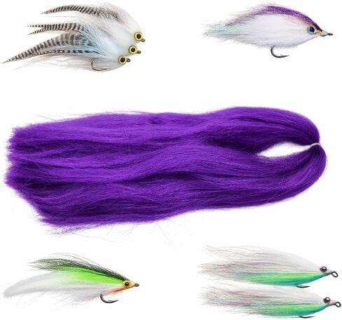Fly Tying Materials Kit - 16 Colors Synthetic Bucktail Hair for Fly Fishing Jig and Streamer Lure Making in Kuwait