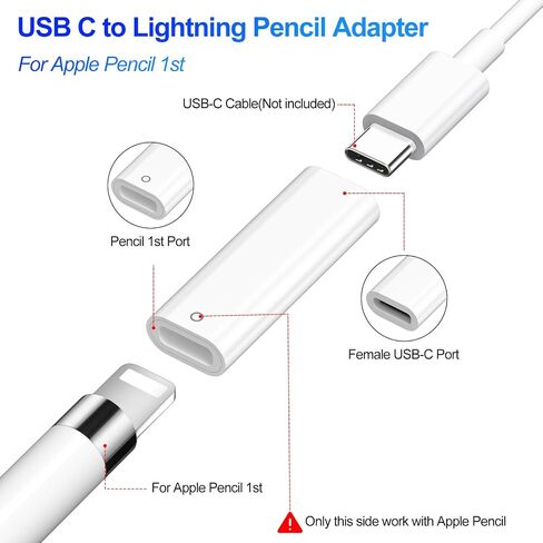 APETOO for Apple Pencil Adapter USB-C to Pencil Adapter for iPad 10th/A16 in Kuwait