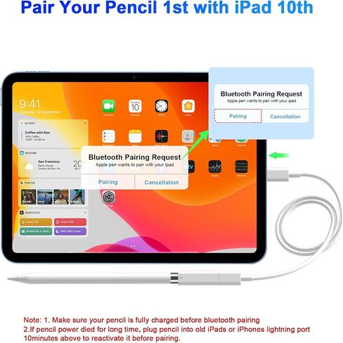 APETOO for Apple Pencil Adapter USB-C to Pencil Adapter for iPad 10th/A16 in Kuwait
