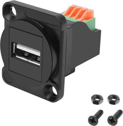 MEIRIYFA USB 2.0 D-Type Panel Mount Terminal Solderless Connector in Kuwait