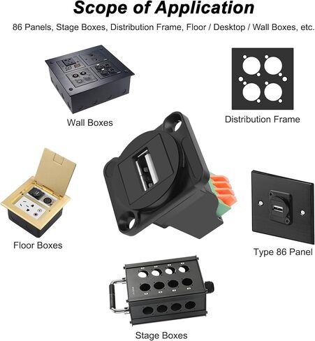 MEIRIYFA USB 2.0 D-Type Panel Mount Terminal Solderless Connector in Kuwait