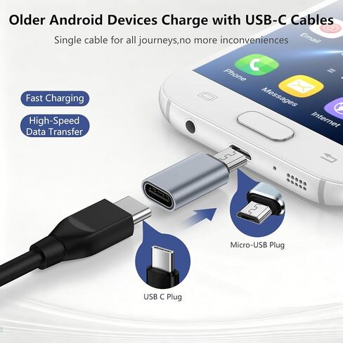 USB C to Micro USB Adapter, 4Pack Type C Female to Micro USB Male Converter in Kuwait