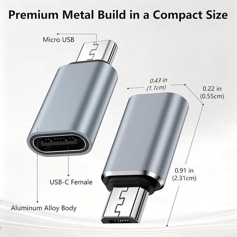 USB C to Micro USB Adapter, 4Pack Type C Female to Micro USB Male Converter in Kuwait