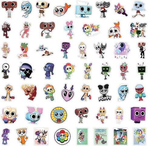 54Pcs Dandys World Stickers, Assorted Cute Cartoon Character Decals for Water Bottles, Laptops, Skateboards, Notebooks, Phone Cases, Scrapbooks, Party Favors and Gifts for Fans, Teens and Adults in Kuwait