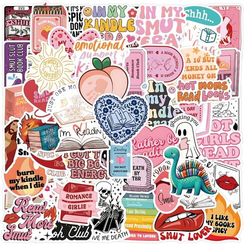 50 Pcs Book Sticker for Kindle, Bookish Kindle Reading Stickers for Water Bottles, Laptops, Accessories Gifts for Kids Teens Adults (Autumn) in Kuwait