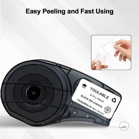Compatible M21-750-427 Self-Laminating Wire Wrap for Control and Electrical Panels, Datacom Cable, Black on White- for M210, M210-LAB, M211, BMP21-PLUS and BMP21-LAB Printers, (3 Pack,75" W, 14' L) in Kuwait