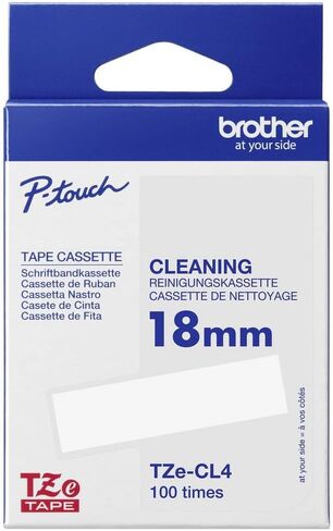 Brother Tze-CL4 Cleaning Tape Cassette, Black on White, 18mm (W), 100 x Uses, Genuine Supplies in Kuwait