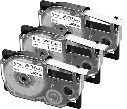 Replace for Casio Label Maker Tape 9mm XR-9WE XR-9WE2S XR9WE2S 3/8" in Kuwait