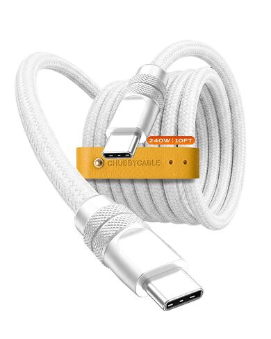 chubbycable USB C to USB C Cable 240W Fast Charging Type C, Black, 10FT in Saudi Arabia