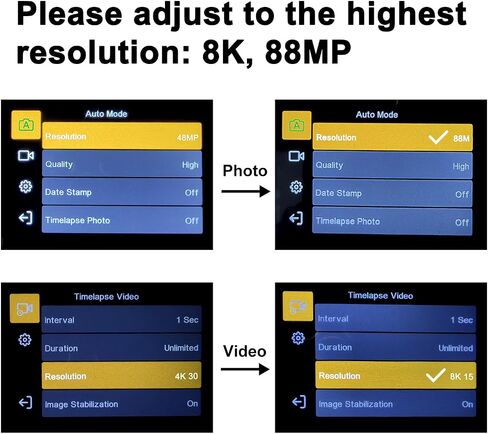 IGXHAVIZ 8K Digital Cameras for Photography Autofocus, WiFi 88MP Vlogging Camera with Dual-Lens, Flash, 16X Digital Zoom, Touch Screen, Travel Camera Anti-Shake with Lens Hood, 64GB Card,2 Batteries in Kuwait