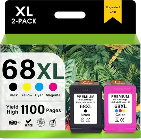 68XL Ink Cartridge 68e Black and Color High Yield Replacement for HP Ink 68 in Kuwait