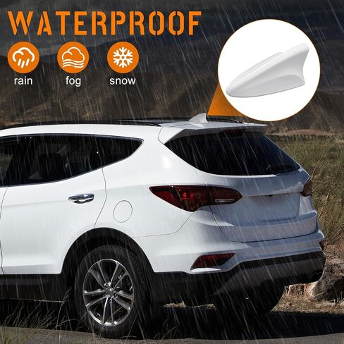 Shark Fin Antenna Cover,Car Roof Antenna Shell Replacement fit for Hyundai Santa Fe w/GPS 2012-2018,96210-2W410,96210-2W200,Shark Fin Antenna Cap Lid,No 3MM Adhesive,Glossy White in Kuwait