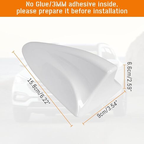 Shark Fin Antenna Cover,Car Roof Antenna Shell Replacement fit for Hyundai Santa Fe w/GPS 2012-2018,96210-2W410,96210-2W200,Shark Fin Antenna Cap Lid,No 3MM Adhesive,Glossy White in Kuwait