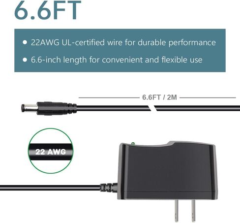 9V AC Power Adapter Center Positive 5.5x2.1mm Plug (6.6ft) in Kuwait